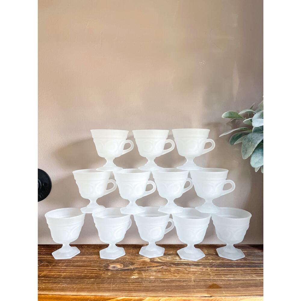 12 Tiara Provincial Frosted Glass Punch Cups